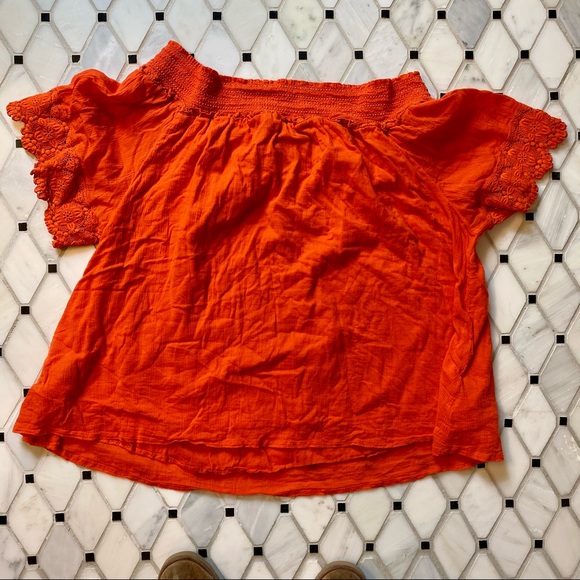Lane Bryant Off the Shoulder Top - 18/20 - Orange - Picture 3 of 7